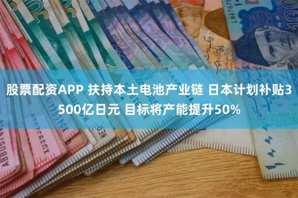 股票配资APP 扶持本土电池产业链 日本计划补贴3500亿日元 目标将产能提升50%