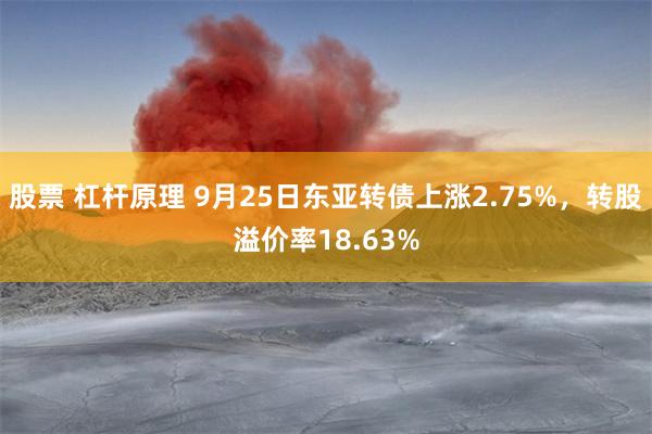 股票 杠杆原理 9月25日东亚转债上涨2.75%，转股溢价率18.63%