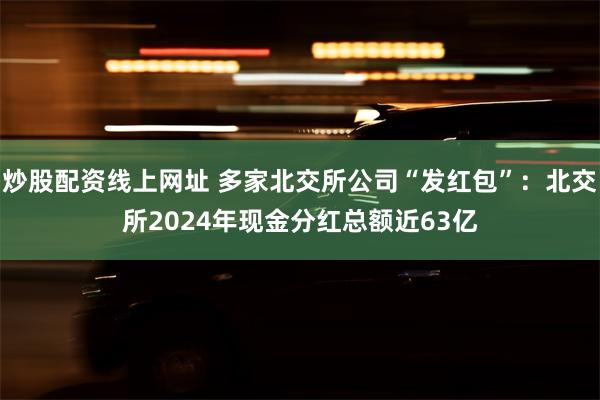 炒股配资线上网址 多家北交所公司“发红包”：北交所2024年现金分红总额近63亿