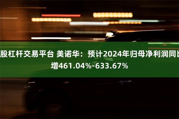 a股杠杆交易平台 美诺华：预计2024年归母净利润同比增461.04%-633.67%